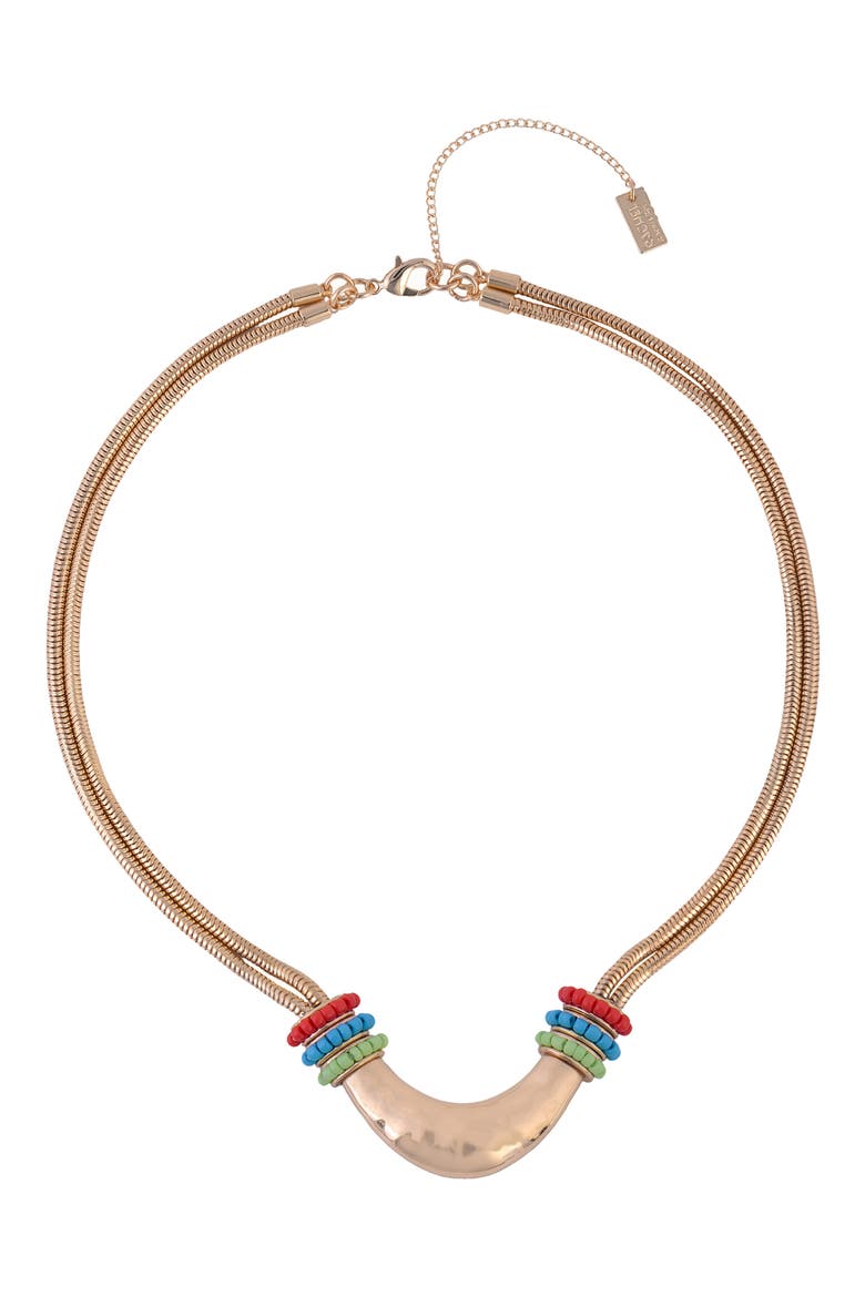Beaded Pendant Snake Chain Necklace, Main, color, GOLD MULTI