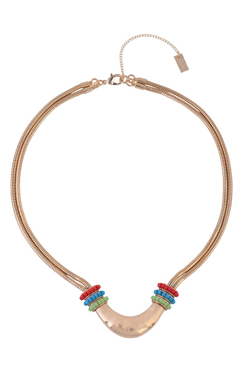 Rachel Roy Beaded Pendant Snake Chain Necklace, Main, color,