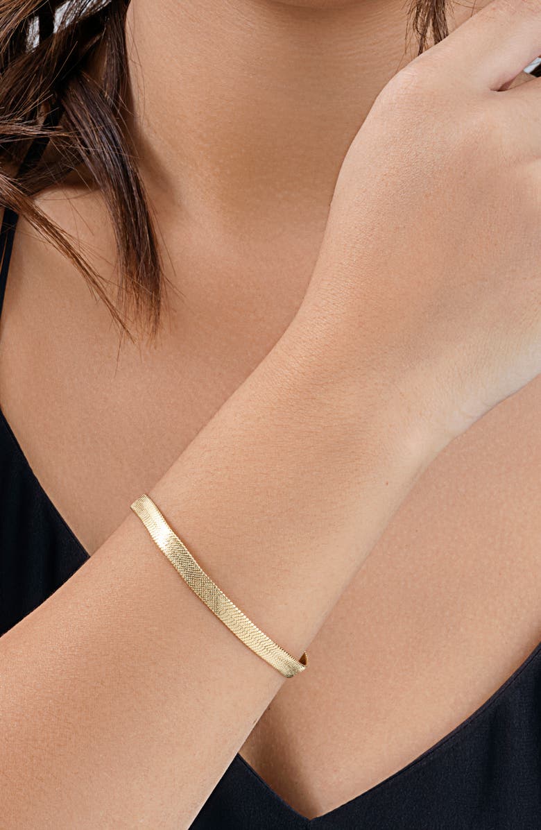 Sterling Forever Flat Link Chain Bracelet, Alternate, color, 