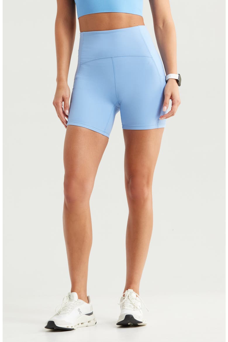 Studio Luxe Pocket Bike Shorts, Main, color, BLUE AZURINE