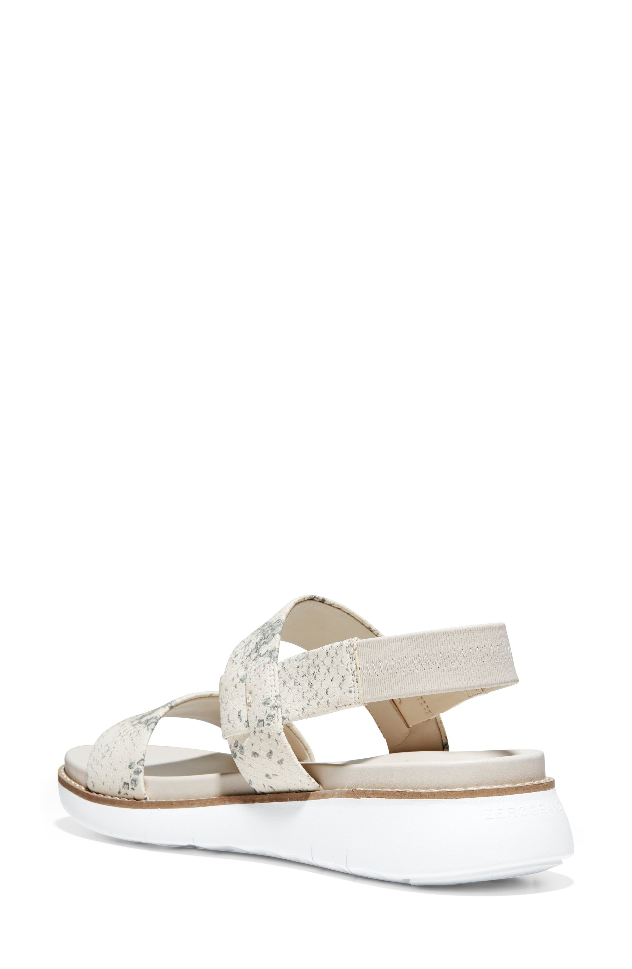 ZeroGrand Double Band Sandal, Alternate, color, IVORY SNAKE PRINT LEATHER