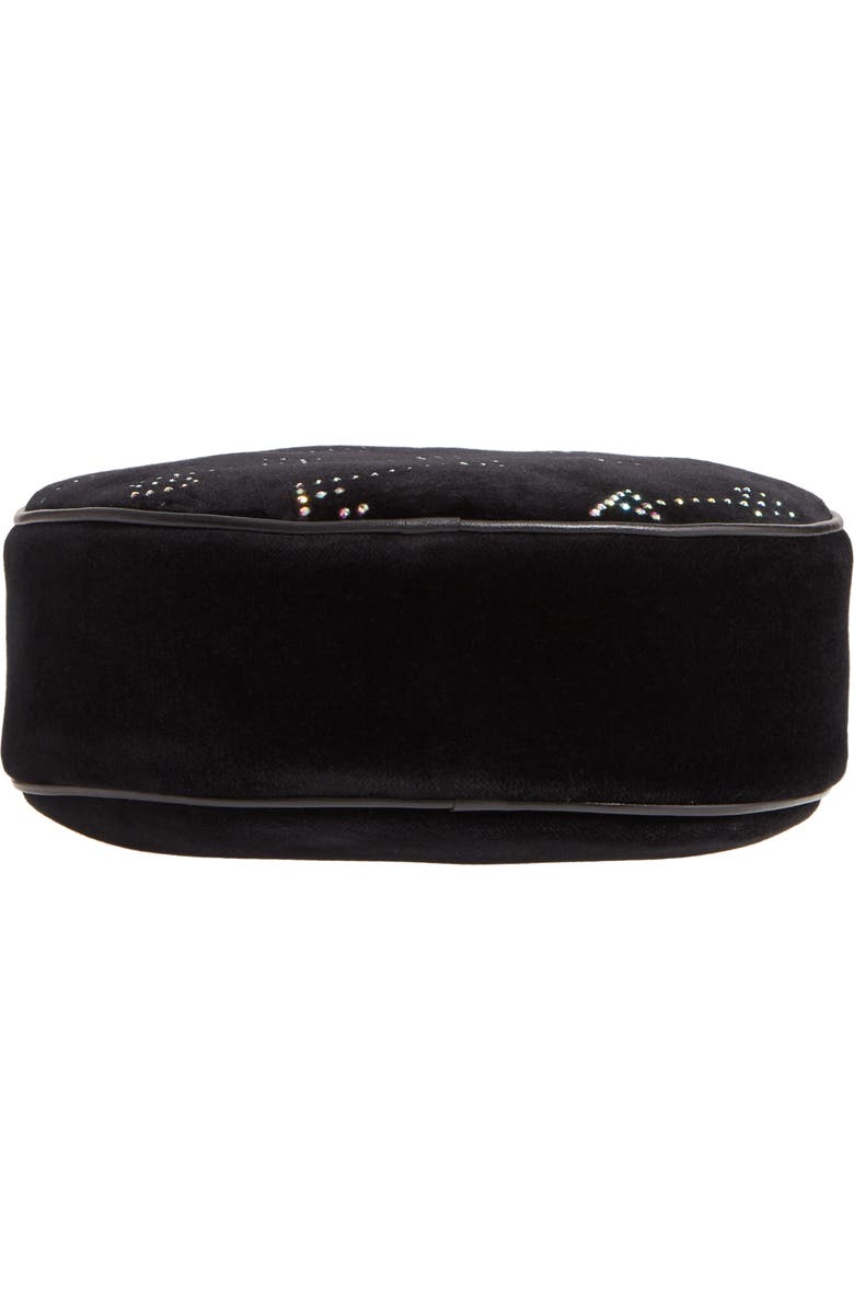 Stella McCartney Crystal Monogram Velvet Circle Crossbody Bag, Alternate, color,