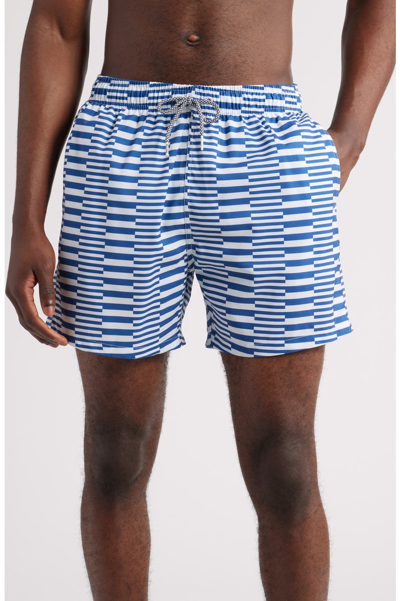 Stripe Swim Trunks, Main, color, NAVY/ WHITE