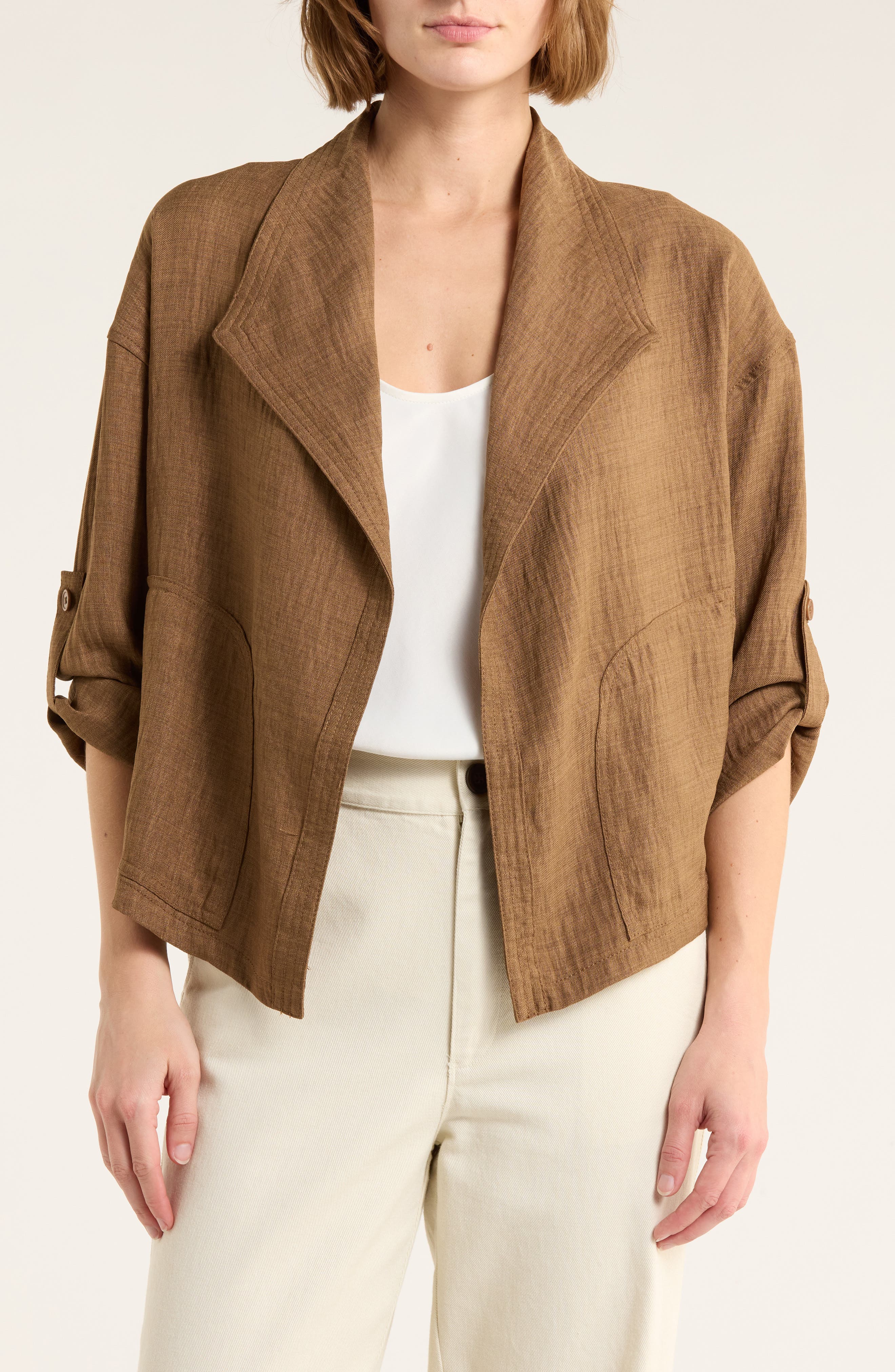 MAX STUDIO Textured Drape Jacket