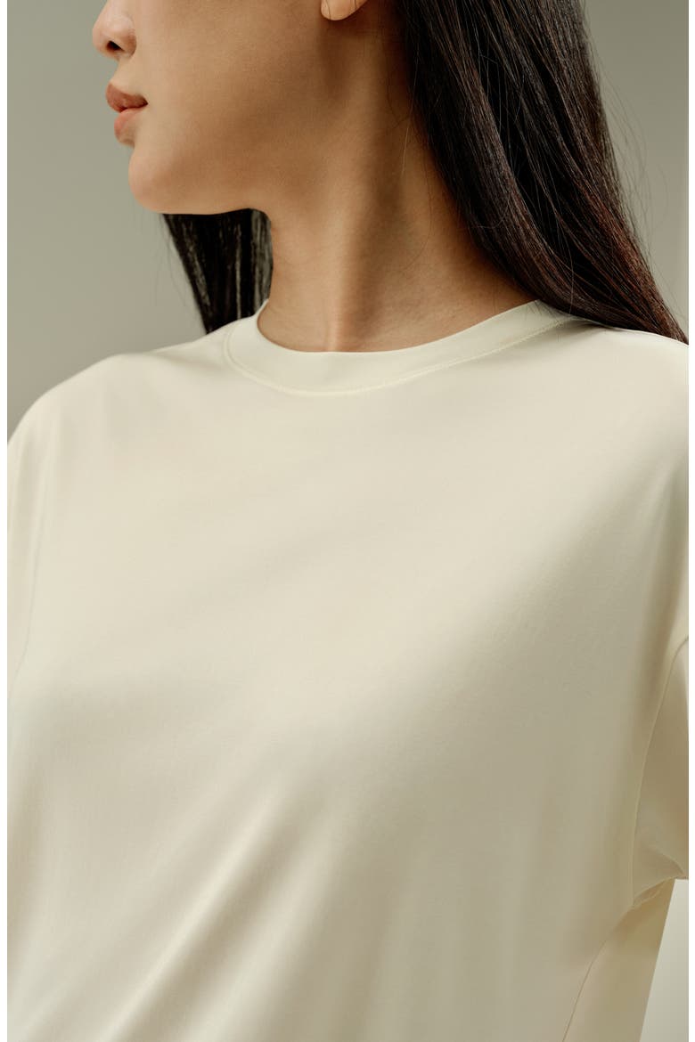 Silk Jersey Oversized Tee, Alternate, color, Lily White