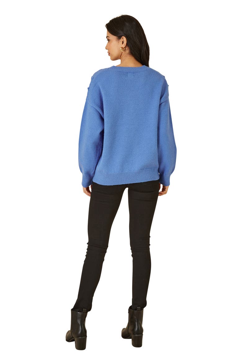 Heart Detail Relaxed Knit Sweater, Alternate, color, Blue