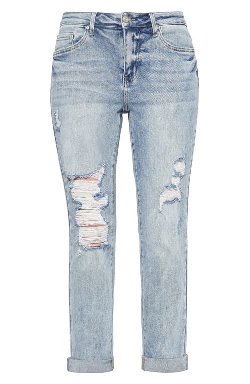 Bayeas High Waist Rolled Cuff Straight Leg Jeans In Blue