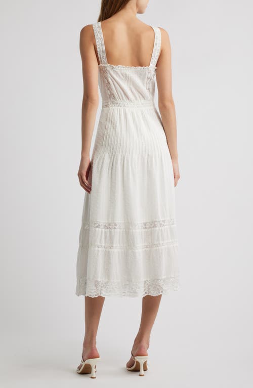Loveshackfancy Judalon Lace Button Front Midi Dress