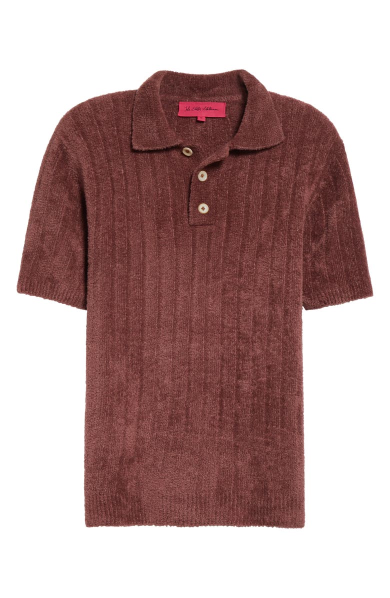 The Elder Statesman Chenille Rib Polo Sweater, Alternate, color, 