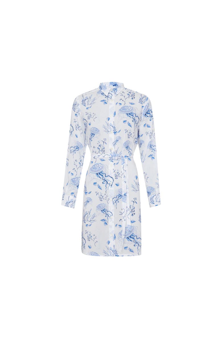 Vilebrequin Viscose Shirt Dress Medusa and Shells, Main, color, 