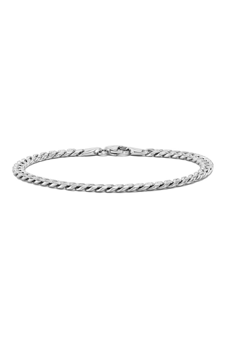 Men's Curb Chain Bracelet, Main, color, SILVER