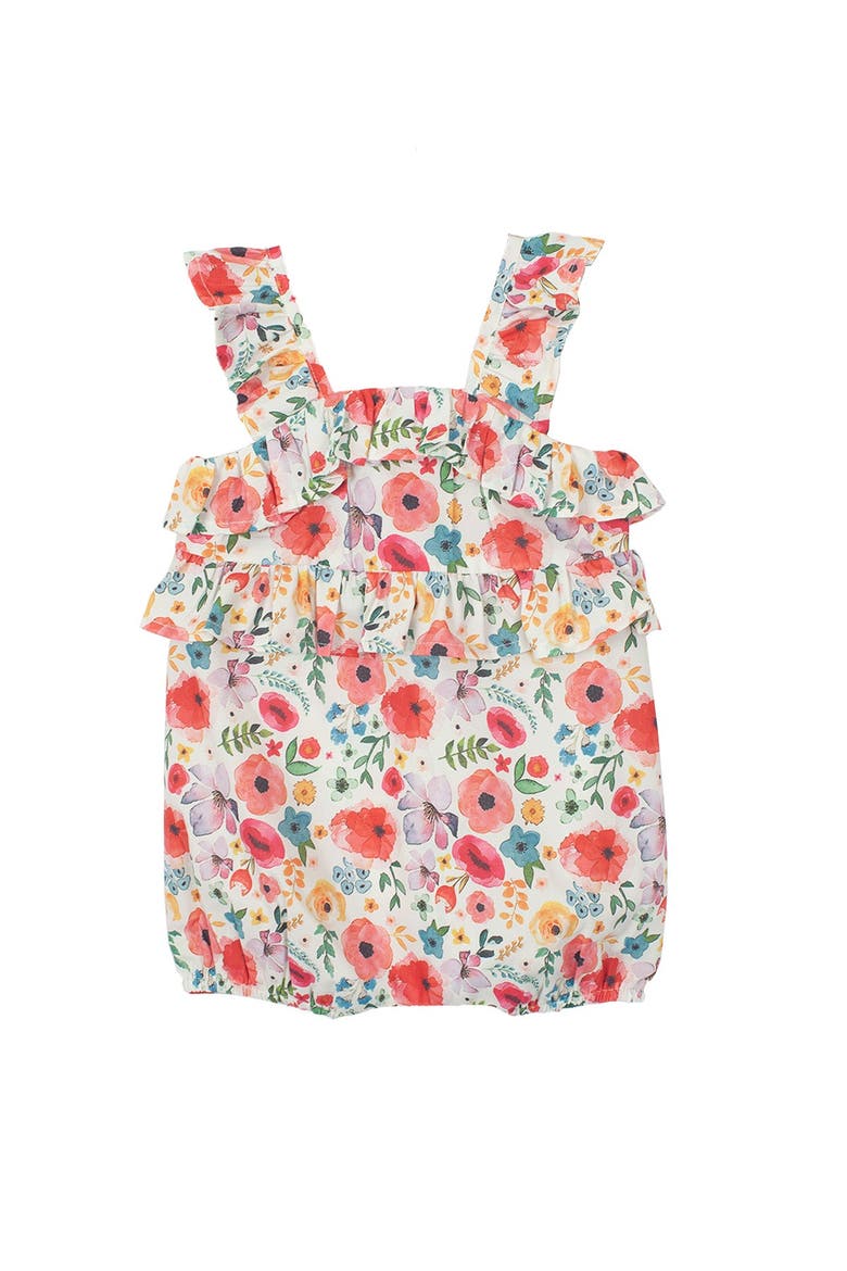 Dancing Petals Baby Romper, Alternate, color, Brown