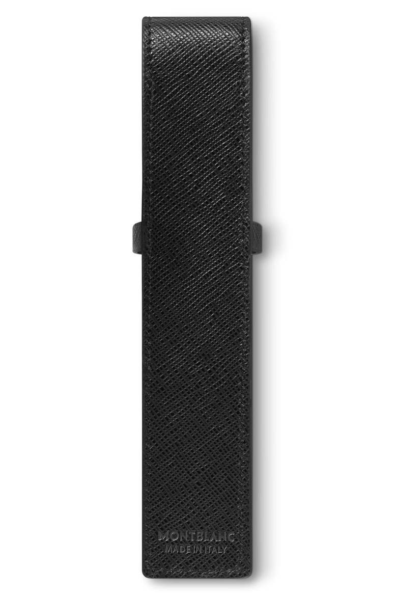 Sartorial Leather 1-Pen Pouch, Alternate, color, BLACK