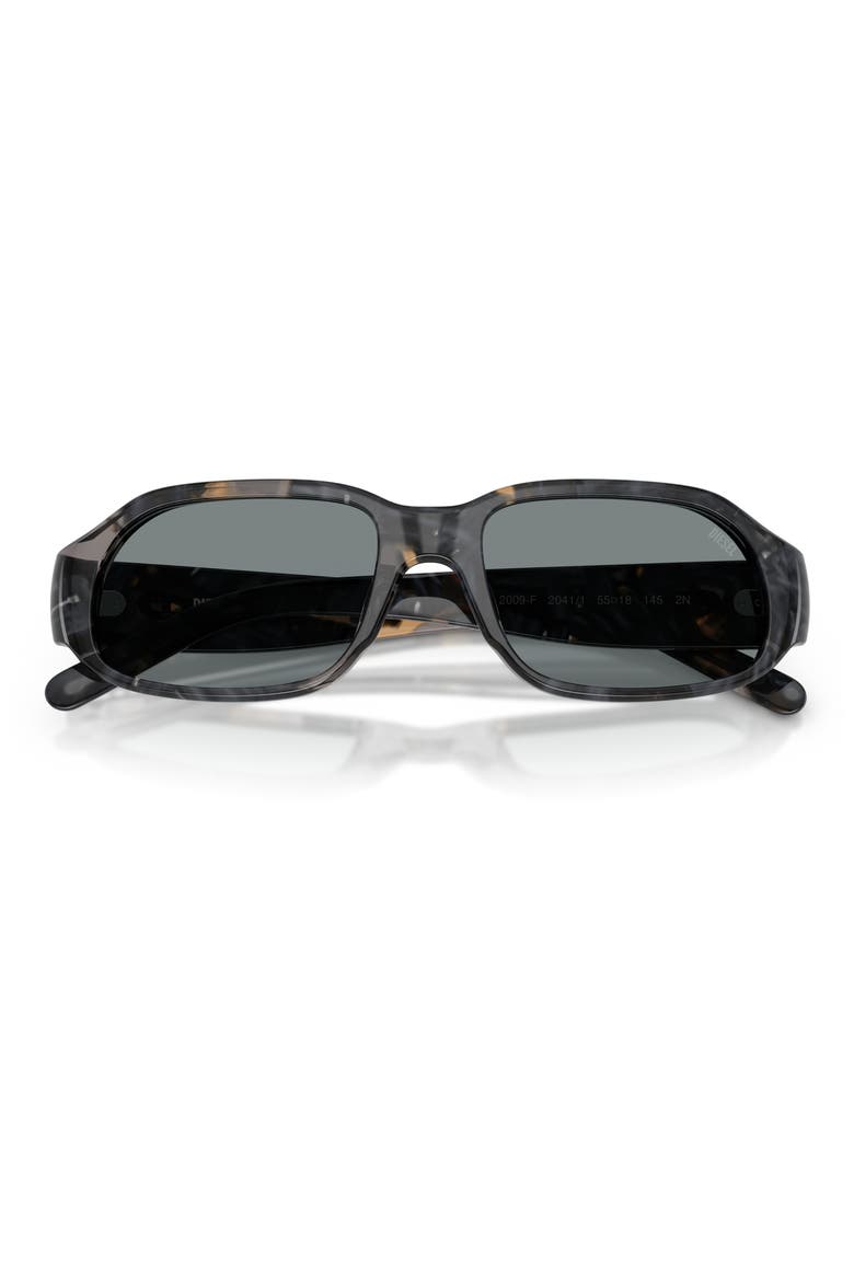 55mm Rectangular Sunglasses, Alternate, color, BROWN/ GREY HAVANA / GREY