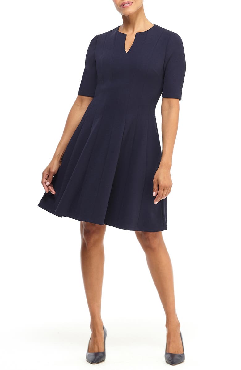 Maggy London Notch Neck Fit & Flare Dress, Main, color, 