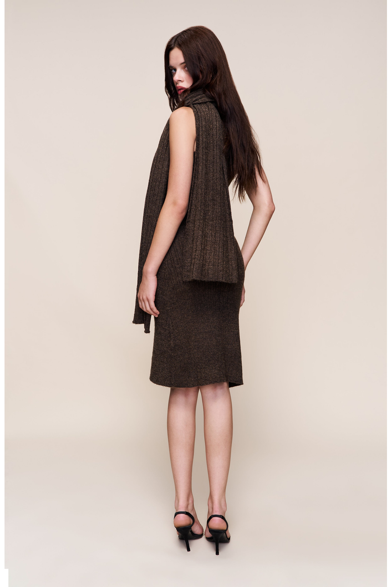 Hooded Knit Dress, Alternate, color, Dark Olive