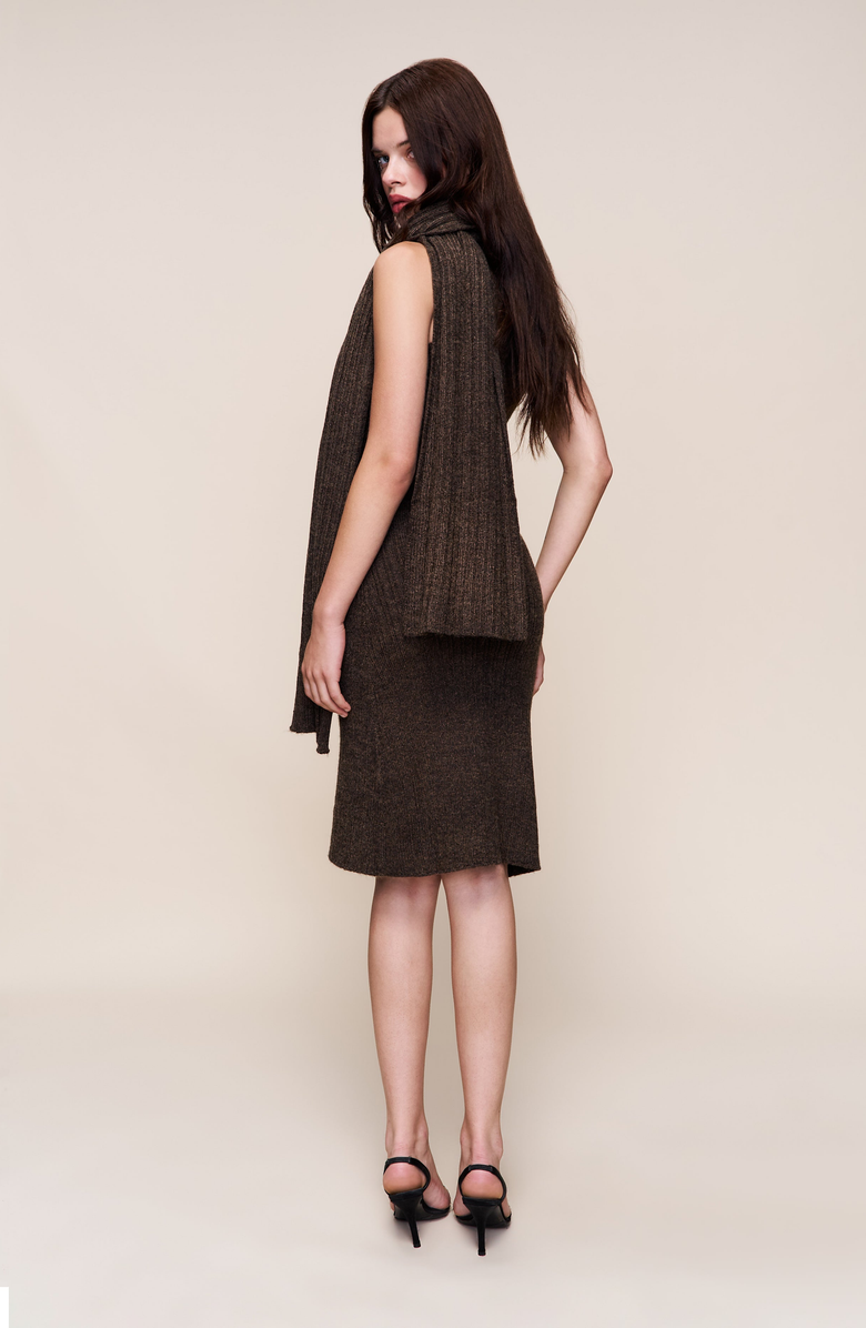 Guizio Hooded Knit Dress, Alternate, color, Dark Olive