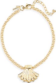 Lele Sadoughi Fan Shell Collar Necklace