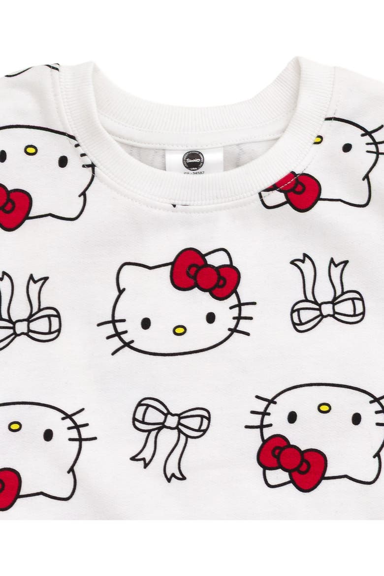 Fleece 2-Piece Sweatshirt and Pants Set, Alternate, color, Hello Kitty White Red