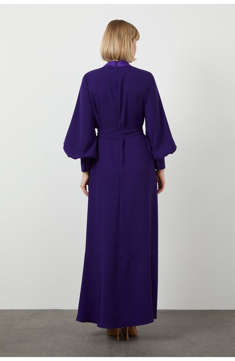 Gizia Gathered Detail Beaded Long Unlined Off-White Dress, Alternate, color, Beige