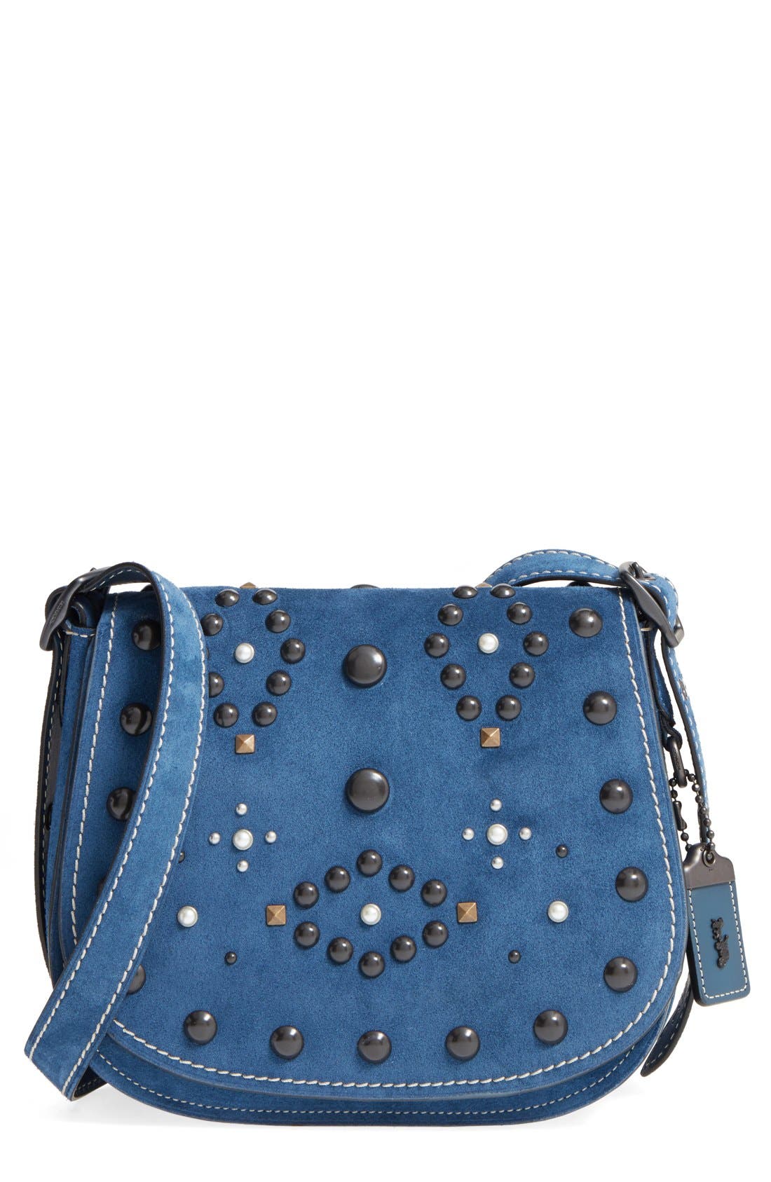 COACH 1941 '23' Suede Saddle Bag, Main, color, 