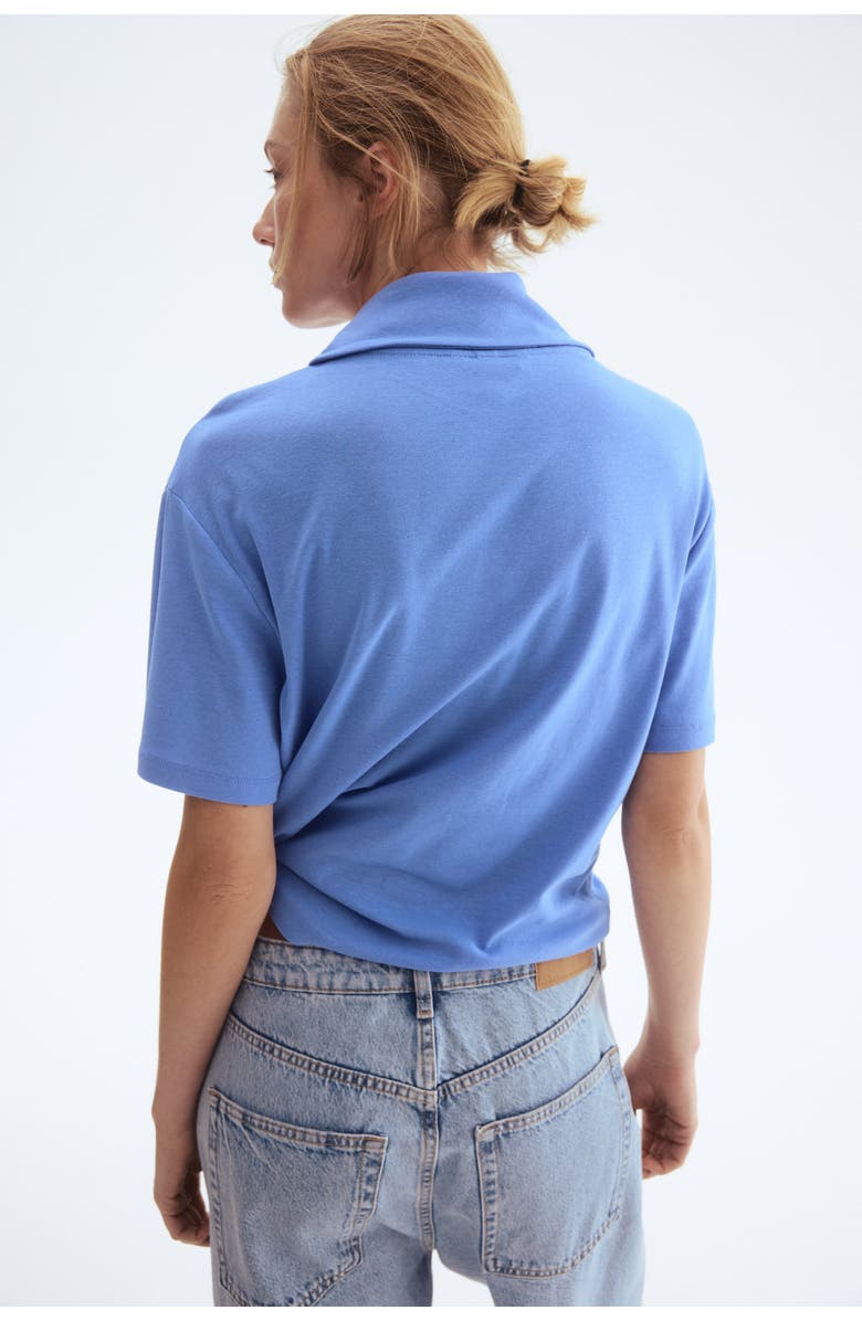 H&M Scarf-collar Top, Alternate, color, Blue