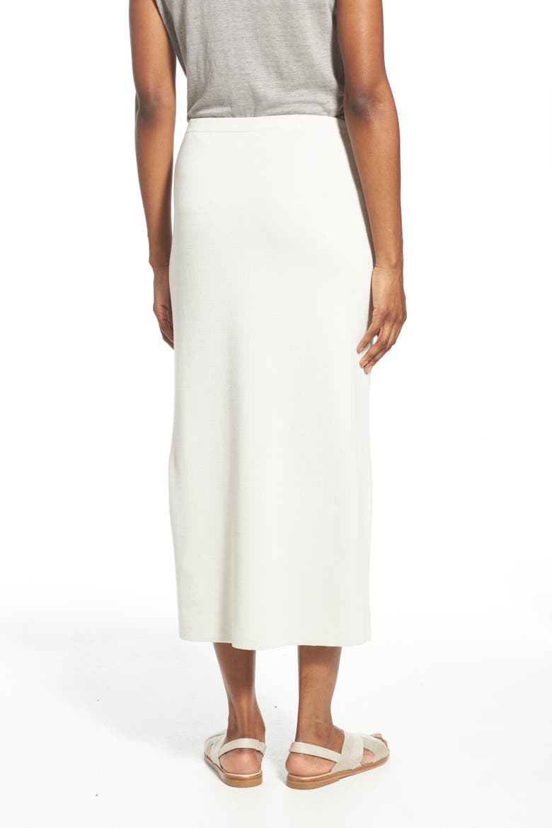 Silk & Cotton Interlock Knit Pencil Skirt, Alternate, color, BONE
