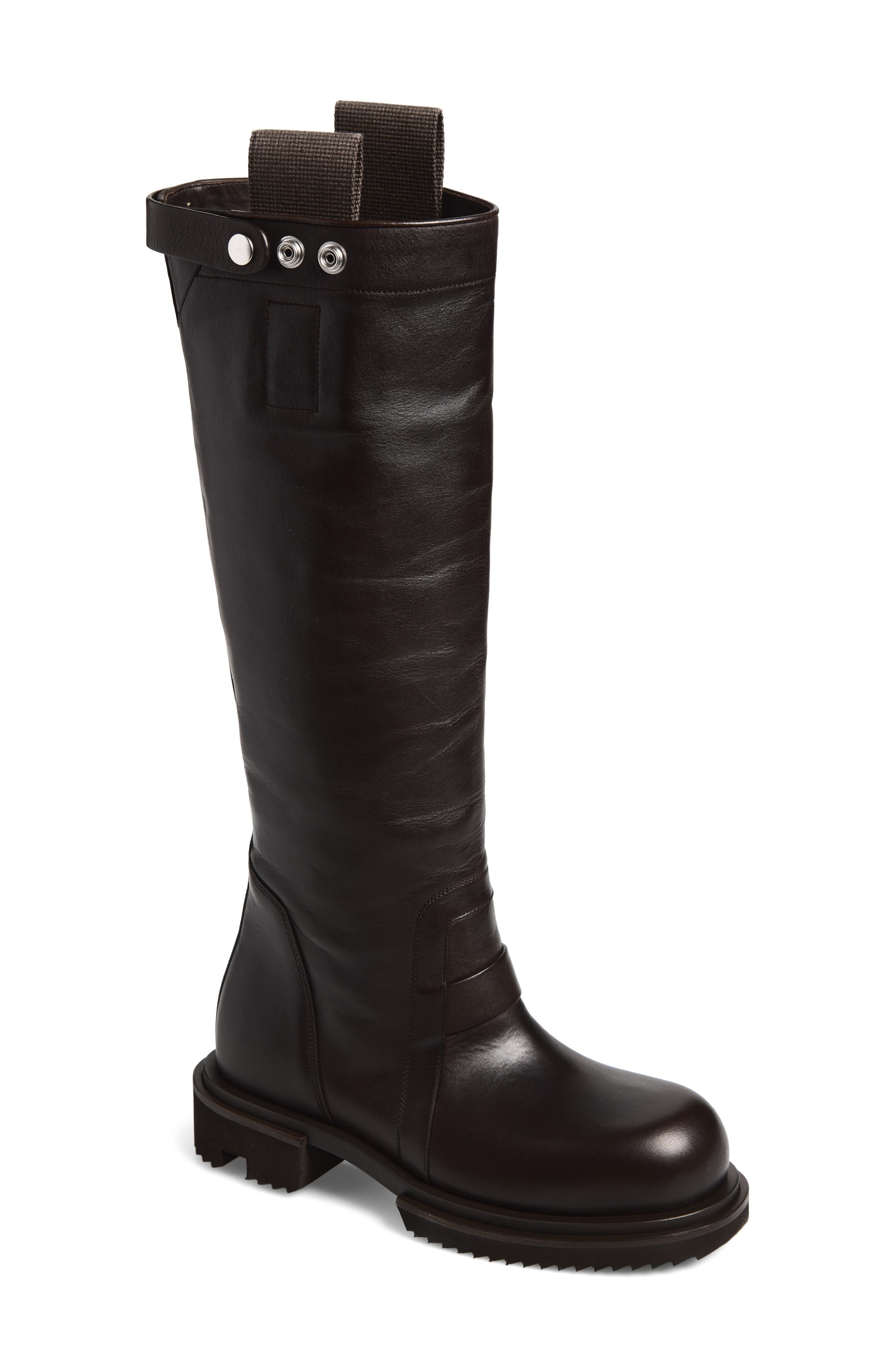 Gabe Pull-On Knee High Boot, Main, color, GREASE