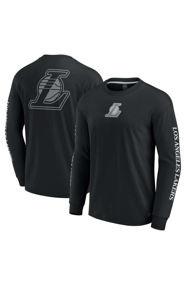 FANATICS Men's Fanatics Black Los Angeles Lakers Elements Strive Long Sleeve T-Shirt, Main, color, 