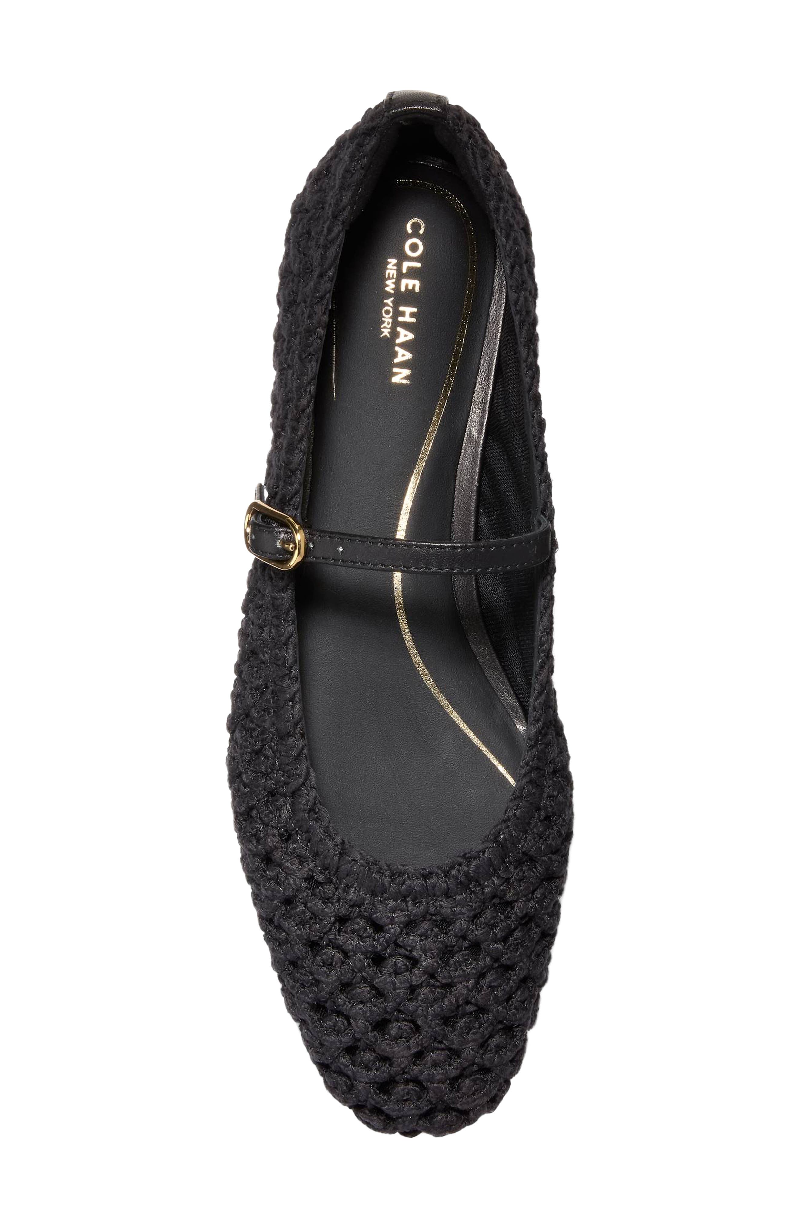 Cole Haan Harlan Woven Ballet Flats, Alternate, color, Black Woven Fabric / Leather