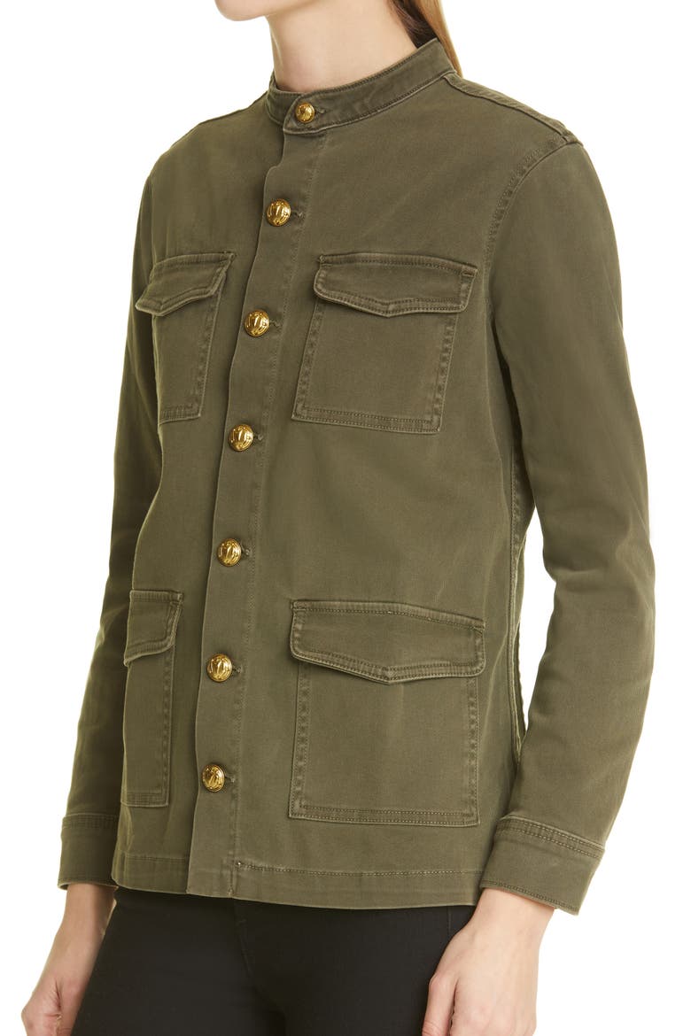 Elaina Stretch Cotton Utility Jacket, Alternate, color, IVY