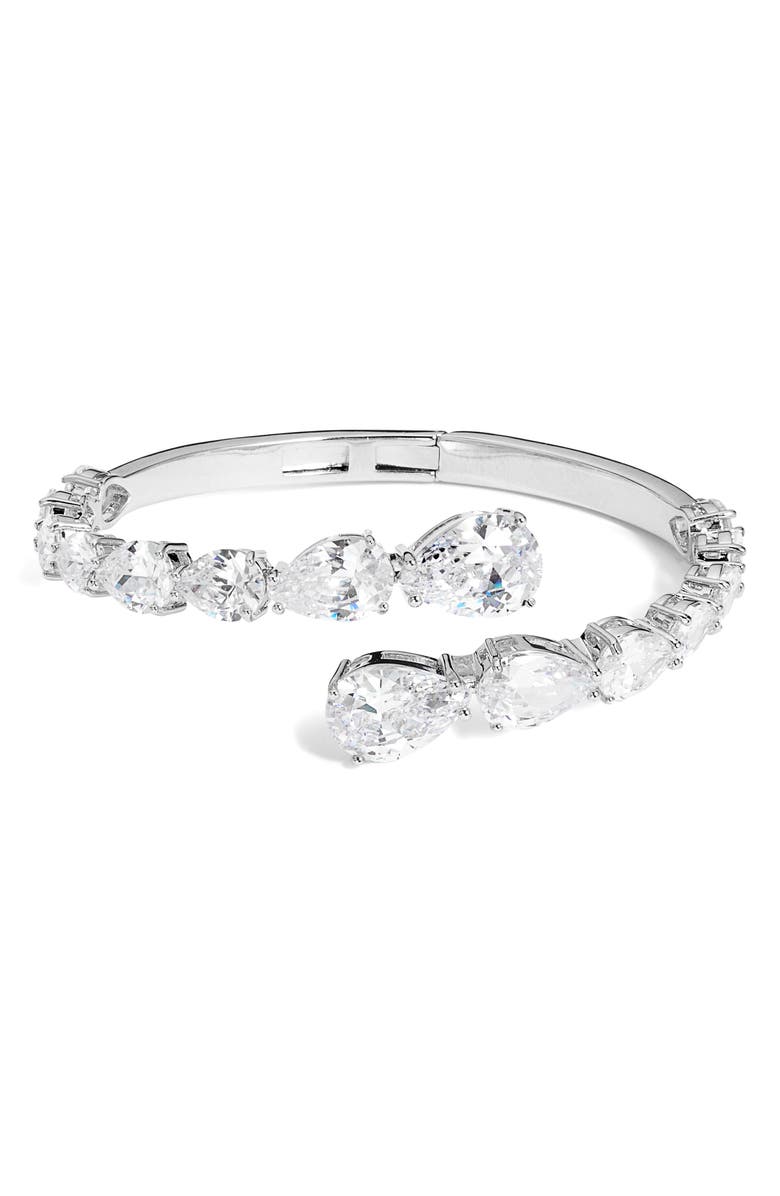 Nordstrom Pear Cubic Zirconia Hinged Bypass Bracelet, Main, color,