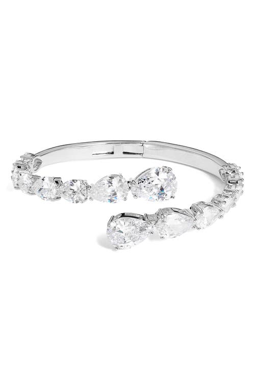NORDSTROM NORDSTROM PEAR CUBIC ZIRCONIA HINGED BYPASS BRACELET 