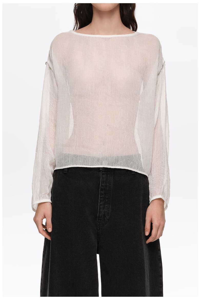 Sweater with Metallic Beads, Alternate, color, WHITE