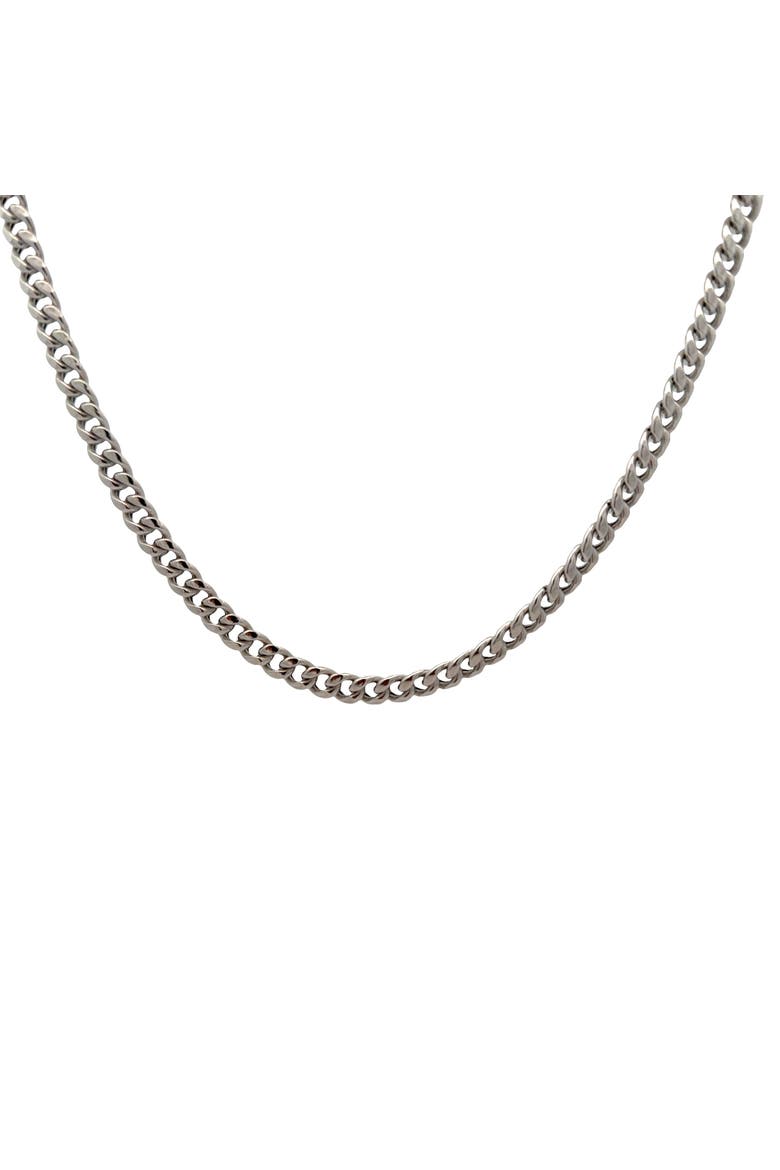 Miami Cuban Link Necklace 6.5mm 18" Sterling Silver, Alternate, color, Grey