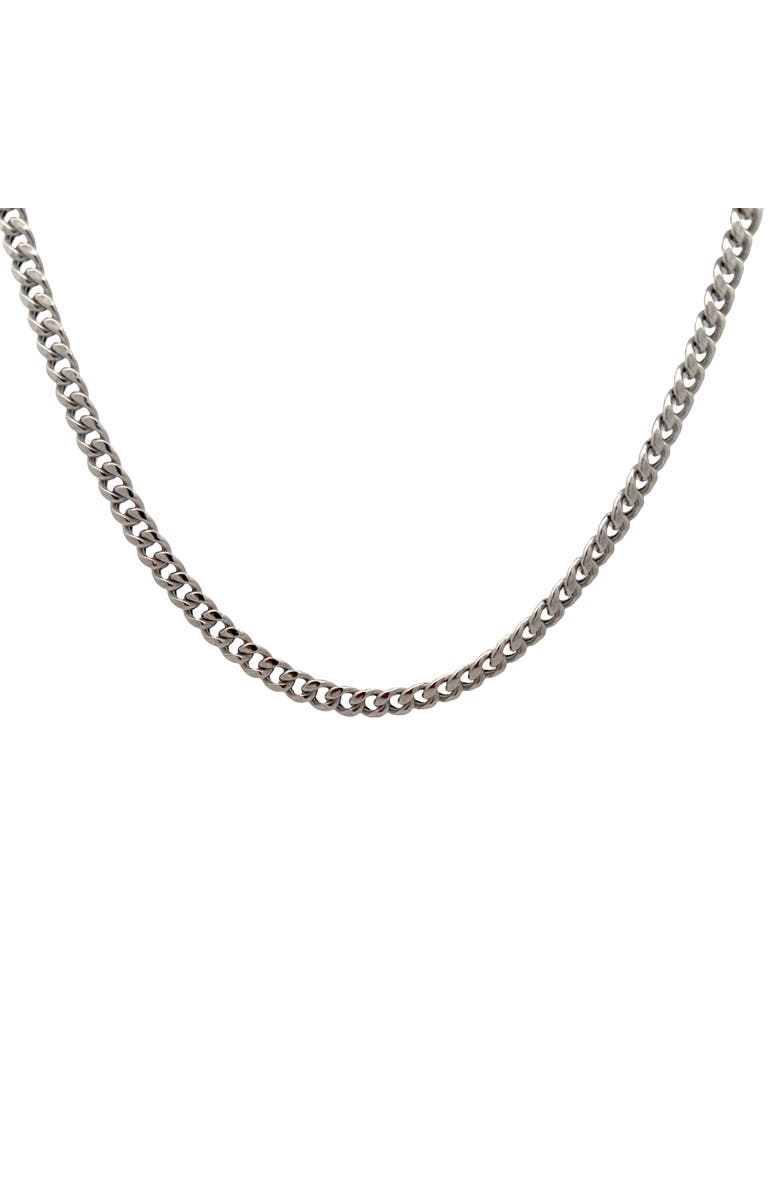 Ancona Jewelry Miami Cuban Link Necklace 6.5mm 18" Sterling Silver, Alternate, color, Grey