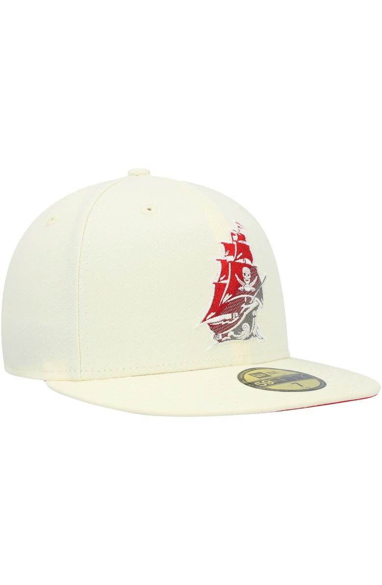 New Era Men's New Era Cream Tampa Bay Buccaneers Chrome Color Dim 59FIFTY Fitted Hat, Alternate, color, Cream
