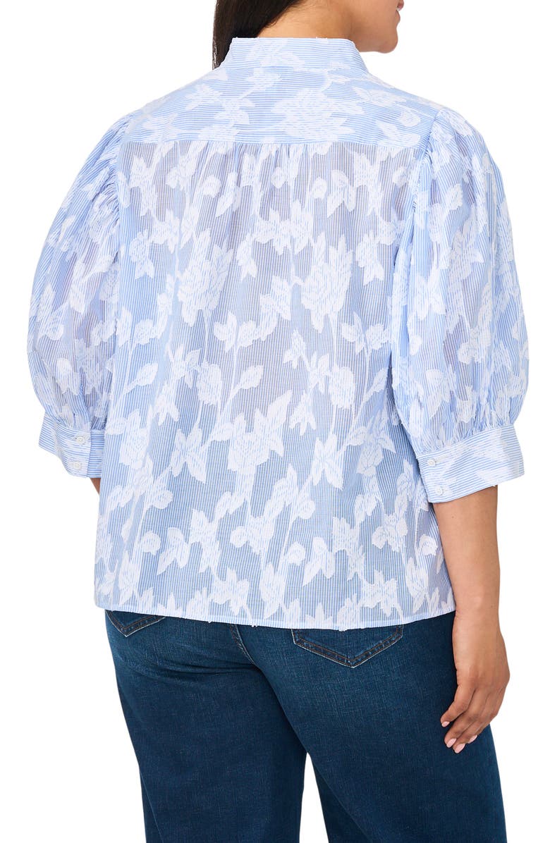 CeCe The Pearce Puff Shoulder Top, Alternate, color, Ultra White