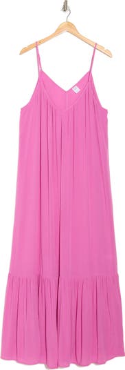Ruffle Hem Gauze Maxi Slipdress