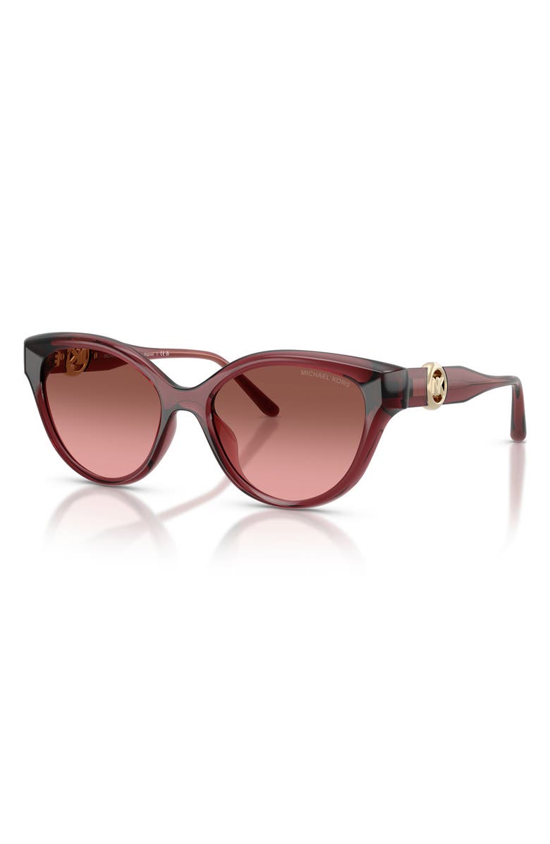 Michael Kors Nagoya 53mm Gradient Cat Eye Sunglasses, Alternate, color, Rosewood / Brown Rose Gradient