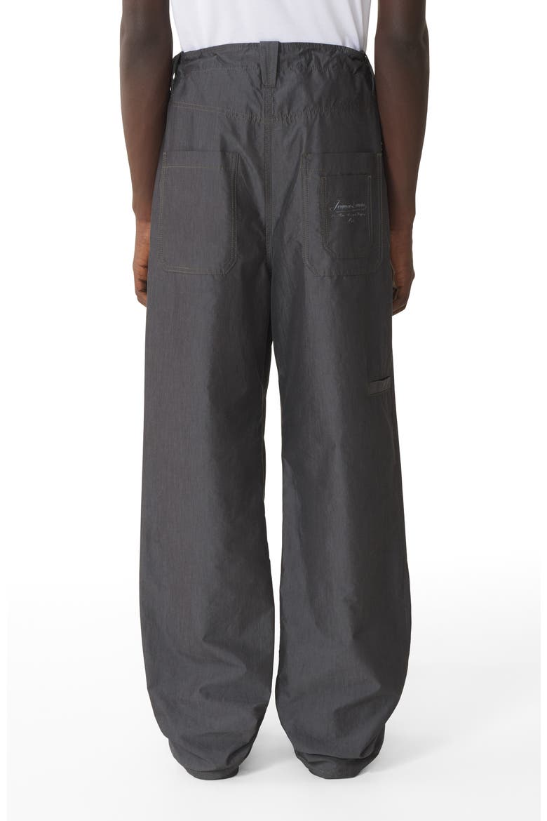 Wide-Leg Chambray Pants, Alternate, color, Black