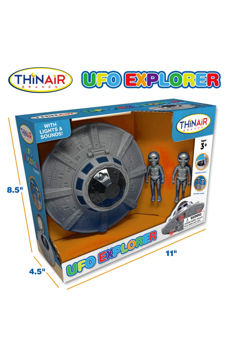 Playful Minds Ufo Explorer Lights and Sounds Space Toy Set, Alternate, color, Multicolored