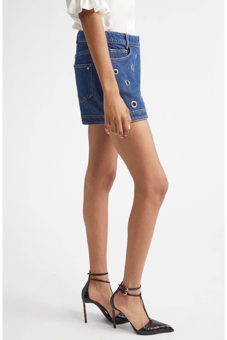 Marcia Rivet Detail Denim Skort, Alternate, color, TIDE