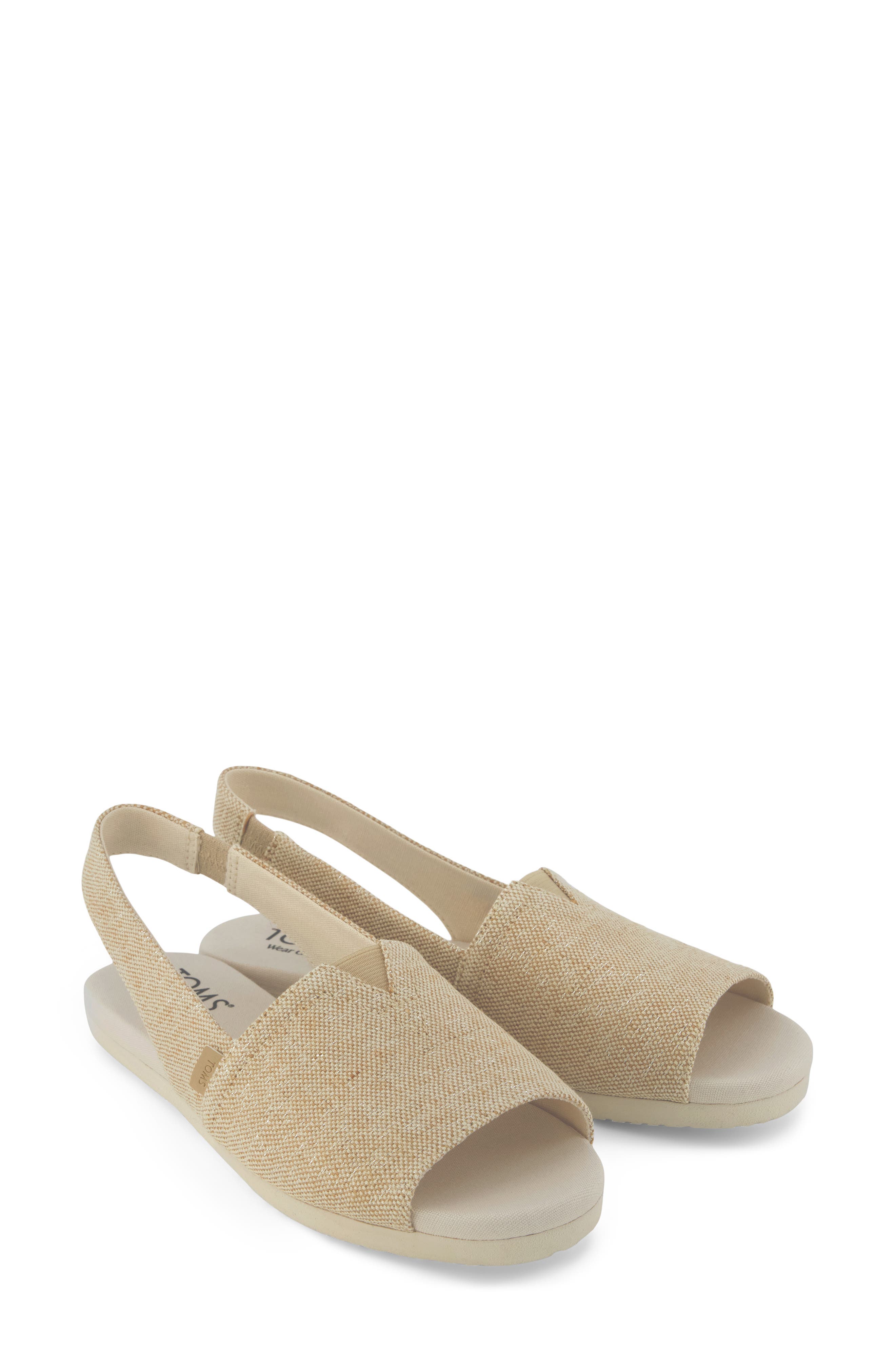 Alpargata Slingback Sandal, Alternate, color, GOLD