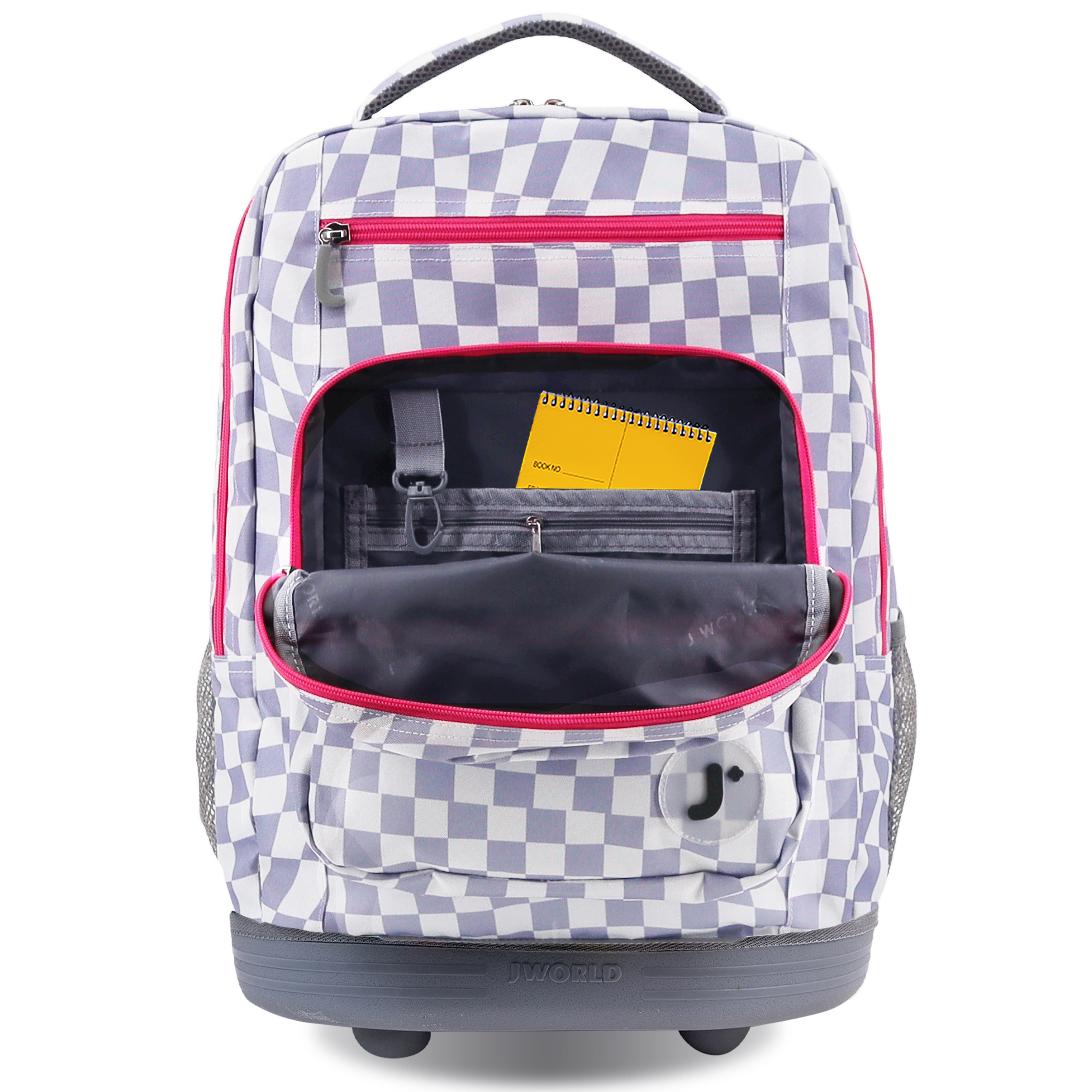 Sun dance Laptop 20" Rolling Backpack, Alternate, color, Lavender checkers
