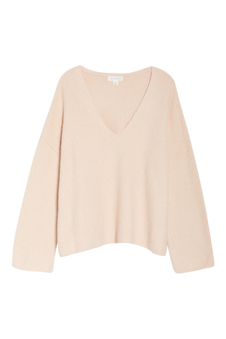 V-Neck Sweater, Alternate, color, PINK HERO