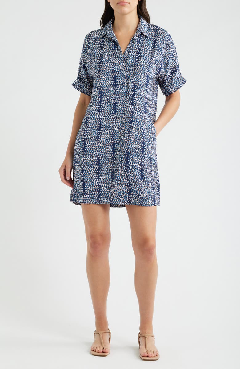 NIC+ZOE Devon Block Party Print Dress, Main, color, Indigo Multi