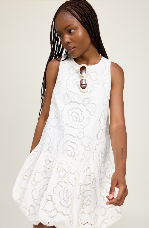 En Saison Chloe Sleeveless Bubble Hem Minidress In White