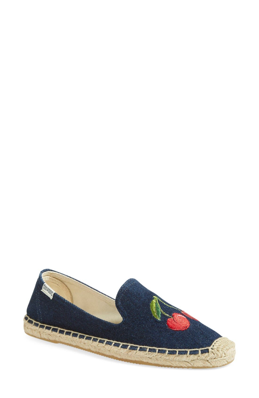 Soludos 'Cherries' Embroidered Espadrille Slip-On, Alternate, color, 