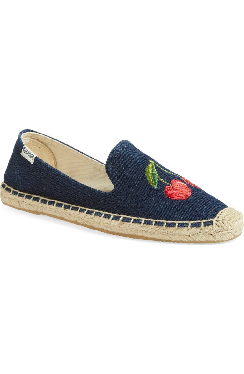 Soludos 'Cherries' Embroidered Espadrille Slip-On, Alternate, color,